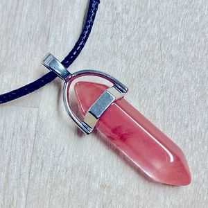 $9 Crystal Gemstone Necklace Pendant Bullet Head Energy Meditation.